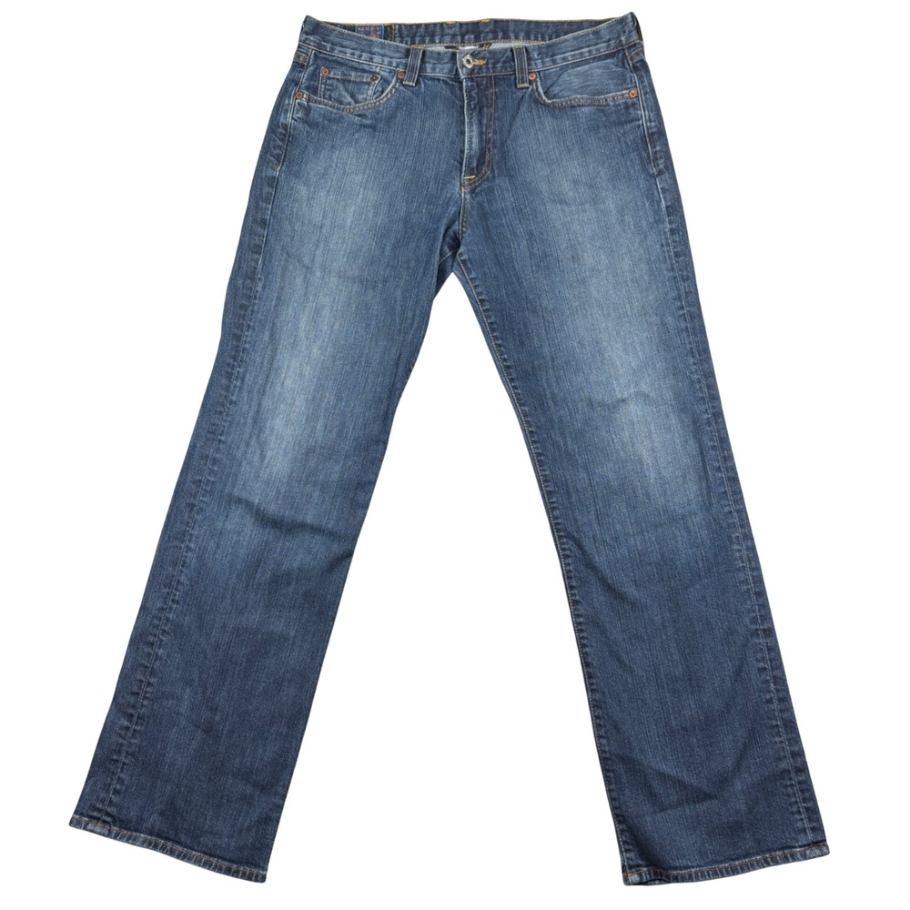 Lucky Brand Vintage Straight Jeans Mens 34 Blue Stretch Denim Made in USA